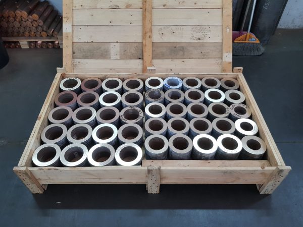 Metal tube stock packed in a crate ready for export at Seng Huat Metalplex
